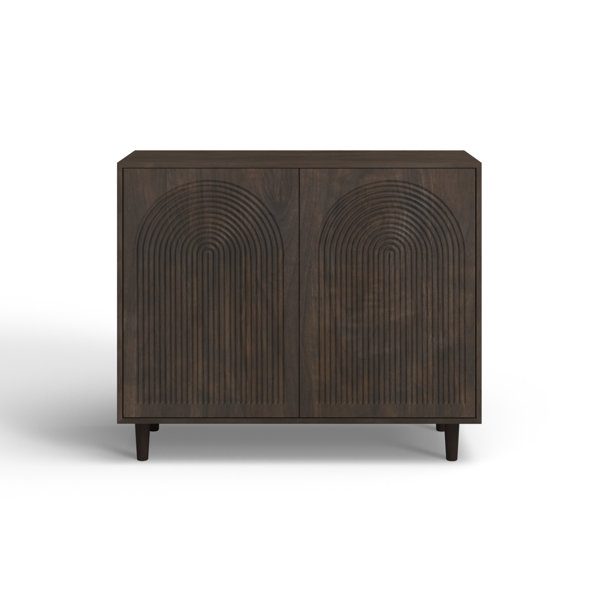 Apia Solid Wood Accent Cabinet Joss Main Color Dark Brown